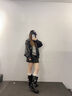 達芙妮厚底粗跟褶皺長(cháng)筒靴女2025新款秋甜酷辣妹堆堆褲管靴騎士靴 棕色 36 曬單實(shí)拍圖