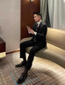 啄木鳥商務(wù)西服套裝男修身青年職業(yè)裝正裝上班工作西裝結(jié)婚新郎禮服外套 兩扣黑色+西褲+襯衫+送皮帶領(lǐng)帶 XL -西褲尺碼可備注 曬單實(shí)拍圖