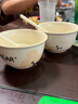 萬(wàn)家全飯碗帶勺陶瓷小萌寵輔食碗吃飯碗甜品碗可愛(ài)小熊情侶款碗盤(pán)餐具 小懶熊【2碗2勺】 曬單實(shí)拍圖