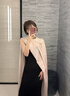吳蠶里（WUCANLI）圍巾女純色空調(diào)房長披肩兩用400支山羊絨100%cashmere薄款戒指絨 豆沙色 100cm*230cm 曬單實(shí)拍圖