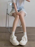 靖話厚底增高面包鞋女25年秋季新款丑萌板鞋學(xué)生百搭小白鞋休閑運(yùn)動(dòng)鞋 白色 37 (235mm) 曬單實(shí)拍圖