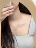 QMXD丁香花項鏈女金色久不掉色鍍金時(shí)尚簡(jiǎn)約仿沙金色精致花朵鎖骨鏈女 丁香花項鏈 曬單實(shí)拍圖