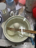 蝴蝶結陶瓷泡面碗帶蓋餐具少女心卡通可愛(ài)碗盤(pán)套裝學(xué)生專(zhuān)用飯碗 奶黃色-帶蓋泡面碗+勺子+筷子 曬單實(shí)拍圖