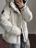 鴨鴨（YAYA）時(shí)空道宇連帽情侶羽絨服男女短款防風(fēng)保暖冬季新款韓版寬松面包服 月光白色 M 【建議110-130斤】 曬單實(shí)拍圖