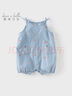 戴維貝拉（DAVE＆BELLA）夏款新品新生兒服裝嬰兒連體衣女寶寶哈衣 天藍色DBW14173-2A 100cm （建議身高90-100cm） 曬單實(shí)拍圖