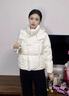 鴨鴨【都市靜奢系列】新中式羽絨服女短款冬季新款盤扣流蘇國風外套 粉色 M 曬單實拍圖