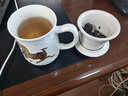 乾唐軒活瓷【教師禮物】盛世寶馬陶瓷杯茶水分離杯茶杯茶漏杯蓋男女送禮 汗血寶馬：牙白+鎏金 三件杯 曬單實(shí)拍圖