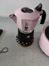 比樂(lè )蒂（Bialetti）【新婚禮物】粉色摩卡壺 手沖咖啡壺雙閥意式濃縮咖啡機伴手禮 糖果粉2杯份+4.0款電陶爐 曬單實(shí)拍圖