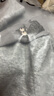 初語衛(wèi)衣女2025秋新款貓咪刺繡領帶連帽學院風小個子上衣 花灰色 S 曬單實拍圖