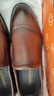 老人頭（LAORENTOU）皮鞋男士商務(wù)正裝鞋頭層牛皮套腳防滑透氣休閑鞋 A90205 棕 38  曬單實(shí)拍圖