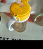 WOIBABY適配貝親直飲吸管奶瓶配件學飲吸管水杯蓋寬口徑手柄三代通用 黃色（12個月+）吸管彈力杯蓋+手提繩 曬單實拍圖