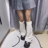 曇蓓漫堆堆襪女夏季薄款腿套長筒純色襪子春秋針織闊腿襪y2k辣妹亞文化 y2k堆堆襪套【白色】約50CM 曬單實(shí)拍圖