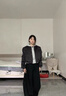DAVEY MODE外套女卡其色毛呢棒球服短冬季2025新款小個(gè)子短款感氣質(zhì)夾克 深灰色外套 M 建議90斤-102斤以?xún)?曬單實(shí)拍圖
