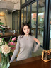 TOMMY HILFIGER【絞花肌理】25新款秋冬女純棉優(yōu)雅通勤圓領(lǐng)針織衫開衫外套 【絞花圓領(lǐng)針織衫】灰色P61 XS （推薦：100斤以下） 曬單實拍圖