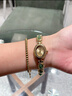 日系輕奢天然石榴玉石手鏈式minni盤(pán)流蘇中復古小眾高級學(xué)生女表 玉石-金色 曬單實(shí)拍圖