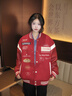 BJHG不計后果夾克外套男款春季新款美式復古運動(dòng)棒球服貼貼撞色皮衣女 酒紅色 S 曬單實(shí)拍圖