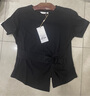 納維凱爾意大利小帆船女修身彈力純色休閑時(shí)尚短袖T恤2325505506 黑 XL  曬單實(shí)拍圖