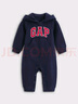 GAP嬰兒2025秋季新款字母logo抓絨連帽開襠連體衣兒童裝805374 曬單實(shí)拍圖