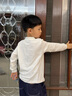 POLOWALK男童長袖POLO衫新品2025秋季新款男女童翻領(lǐng)長袖上衣套頭打底T恤 白色 120 cm 曬單實拍圖