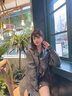 RHUDE FOG品牌女裝復(fù)古牛仔外套女2025春秋新款寬松韓版燙鉆重工滿天星 牛仔藍(lán) M 曬單實拍圖