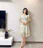 鹿王戀雪新中式斜襟盤扣雪紡短袖連衣裙女夏季新款v領(lǐng)碎花收腰顯瘦a字裙子 花色 L 【建議體重105-115斤】 曬單實拍圖