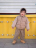 G.DUCKKIDS小黃鴨童裝男童套裝秋冬季嬰幼兒童馬甲衛衣冬裝三件套小寶寶棉服 咖色 100 尺碼2~3歲【90-100cm】cm 曬單實(shí)拍圖