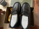 高哥隱形增高鞋春秋款軟底一腳蹬懶人鞋真皮爸爸鞋內增高休閑皮鞋 黑色 5.5CM 0234306XAP 39 曬單實(shí)拍圖