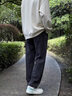 回力牛仔褲男微喇春秋季新款彎刀休閑褲子男彈力修身潮流時(shí)尚長(cháng)褲 黑灰 M （建議體重90-105斤） 曬單實(shí)拍圖