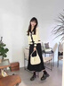 AIGOUGRT兩件套連衣裙女2025年秋季新款女士衣服氣質(zhì)洋氣長(cháng)袖套裝裙子秋天 米色 M 曬單實(shí)拍圖