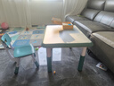 希伯熊 兒童桌子幼兒園套裝塑料小桌椅寶寶學(xué)習(xí)吃飯孩子書(shū)桌游戲升降 80*60墨藍(lán)升降帶加固一桌一椅 曬單實(shí)拍圖