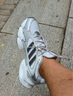 adidas輕松鞋 MEGASTRIDE超輕緩震回彈厚底增高老爹鞋阿迪達(dá)斯   晶白/灰色/深灰   42 曬單實(shí)拍圖