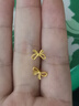 中國(guó)黃金（CHINA GOLD）黃金耳釘蝴蝶結(jié)耳環(huán)女足金耳飾七夕情人節(jié)生日禮物送女友老婆愛(ài)人 足金蝴蝶結(jié)耳釘+玫瑰禮盒 曬單實(shí)拍圖