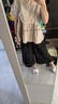 無(wú)印良品（MUJI）女式 易干彈力泡泡紗輕便七分褲 褲子女款25年夏季女裝BE1VSA5S 黑色 S （155/62A） 曬單實(shí)拍圖