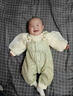 G.DUCKKIDS小黃鴨小黃鴨嬰幼兒連體衣服春裝0-18個月女寶寶滿月超萌外出哈衣 綠色 80 曬單實拍圖