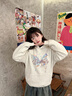 一寸相思灰色連帽衛衣女款設計感上衣秋冬2025年新款爆款寬松大碼加絨外套 白灰-暈染蝴蝶 XL【150-170斤】 曬單實(shí)拍圖