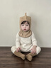 MKOK英國寶寶帽子秋冬季0-3歲嬰幼兒小月齡男女兒童防風(fēng)護耳圍脖帽子 恐龍連體帽-卡其色 帽圍46-52CM(建議7個(gè)月-4歲) 曬單實(shí)拍圖