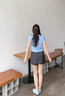 人本鞋子女款夏季2025新款百搭休閑小白鞋學(xué)生輕便小眾復(fù)古軟底德訓(xùn)鞋 藍(lán)色 36 曬單實拍圖