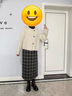 恒源祥雙面羊絨短款大衣女圓領(lǐng)羊毛寬松小香風(fēng)高端牛角扣毛呢外套女 奶白色 常規 S 90-105斤 曬單實(shí)拍圖