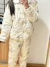 嬌彩夢(mèng)冬季睡衣女三層夾棉加厚加絨保暖青年女士純棉家居服套裝 蝴蝶花卉（杏色底） 三層夾棉加厚 M (身高155-165cm，體重90-110斤) 曬單實(shí)拍圖