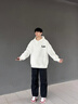 LEEREDPOI品牌聯(lián)名連帽衛衣男女春秋季寬松連帽情侶裝長(cháng)袖T恤潮牌男裝 白色 L （115-130斤） 曬單實(shí)拍圖