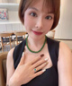 京鑒收藏級保真新疆和田玉項鏈子精雕女款老坑碧玉綠圓珠項鏈 收藏級碧玉項鏈8毫米 曬單實拍圖