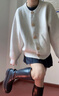 SNYDER WEAR小個(gè)子外套針織開(kāi)衫女秋季2025新款深秋初冬軟糯毛衣外套上衣女款 灰色 S 推薦80-95斤 曬單實(shí)拍圖