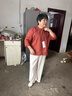 菲洛曼棉麻套裝女高端亞麻中國風(fēng)刺繡國風(fēng)襯衫夏2025新款新式兩件套闊腿 奶油黃+麻本色 XXL(適合145~160斤左右) 均碼 曬單實拍圖