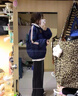 俞兆林國潮復(fù)古藏青色羽絨棉服女秋冬寬松oversize學(xué)院風(fēng)休閑百搭外套潮 藏青色高質(zhì)量 M 曬單實(shí)拍圖