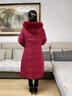 皮爾卡丹中老年羽絨服女中長(cháng)款過(guò)膝大碼媽媽裝2025年新款白鴨絨冬季外套女 酒紅色 2XL建議140-160斤 曬單實(shí)拍圖