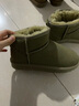 BEIZIER周冬雨同款雪地靴女真皮短筒懶人一腳蹬東北棉鞋加絨加厚保暖防滑 羚羊棕色 38 曬單實(shí)拍圖