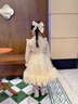 WVD美國品牌連衣裙春款2025新款兒童長(cháng)袖禮服春裝小女孩公主裙子春秋香檳色+發(fā)飾110 CM 曬單實(shí)拍圖