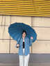 AILUKI日本雨傘男士大號直桿長(cháng)柄雨傘加固加厚結實(shí)抗風(fēng)暴雨家用批量定制 總裁藍-125㎝加大 12骨 曬單實(shí)拍圖