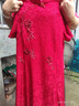 帕絲特喜婆婆中式旗袍喜宴婚宴家宴媽媽短袖禮服連衣裙 紅色 XL 曬單實(shí)拍圖