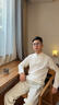 莫小刀美式半拉鏈德絨打底衫男秋季運動(dòng)健身衛衣內搭半高領(lǐng)長(cháng)袖t恤衣服 白色 XL 【建議120-140斤】 曬單實(shí)拍圖